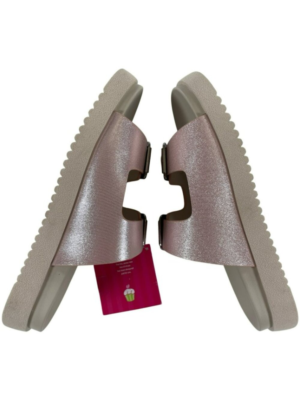 Cupcake Couture Kayenta Sandals Pink Double-Buckle Slide Girls Size 2 NEW - Picture 4 of 10